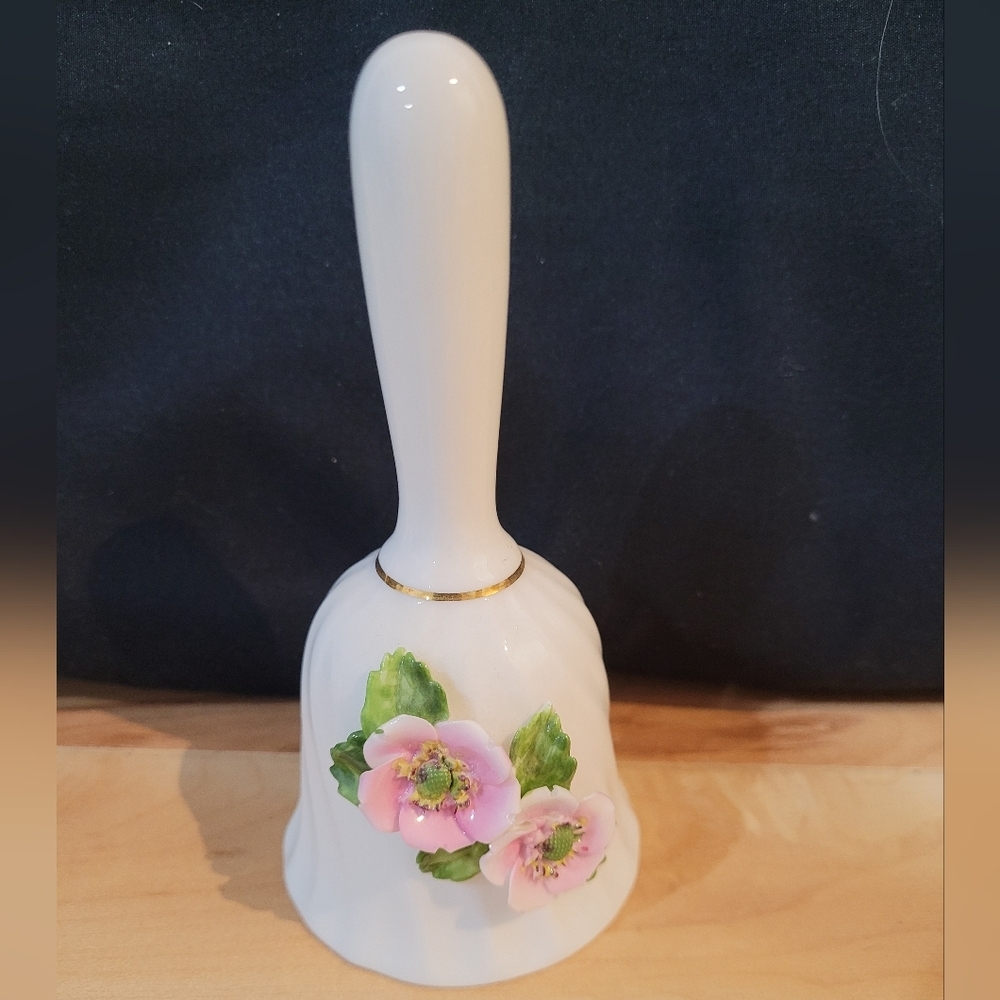 2/$20 Hand Made Radnor Bone China Pink Floral Bell
